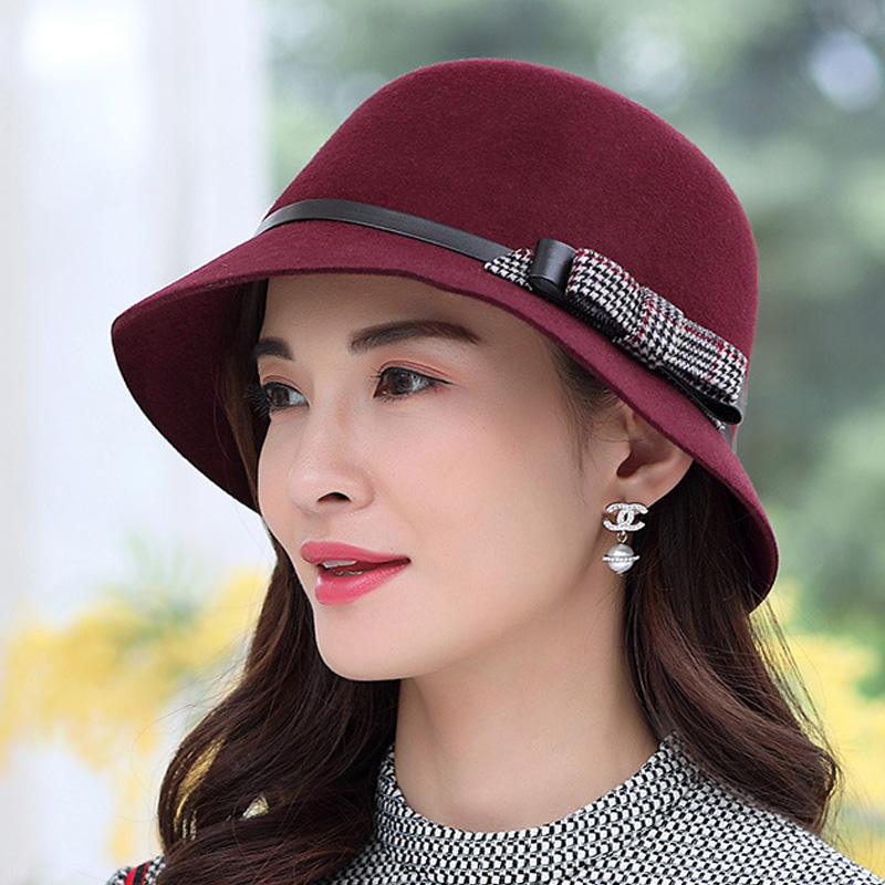 春天呢子羊毛春秋渔夫春季气质女帽帽子百搭帽子