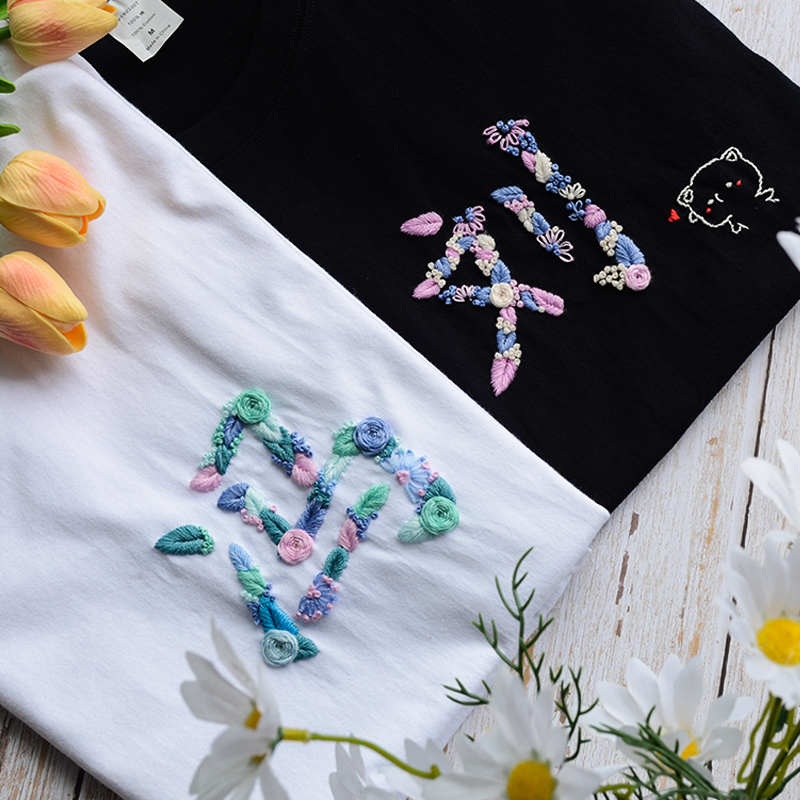 名字百家姓情侣冬天男友围巾定制姓氏百家刺绣缝纫diy材料套装