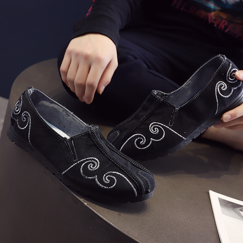 绣花鞋男中国风老北京布鞋夏季休闲防臭透气软底道士布鞋