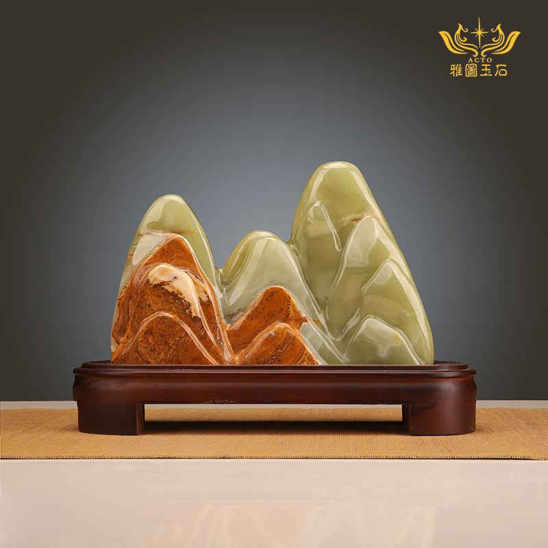 天然桌面原石镇客厅山石办公室摆件石敢当玉石泰山摆件