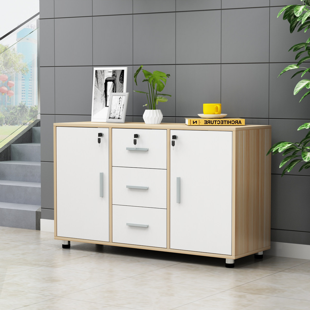 欧式文件柜矮柜办公打印打印机机柜办公室柜储物柜矮柜