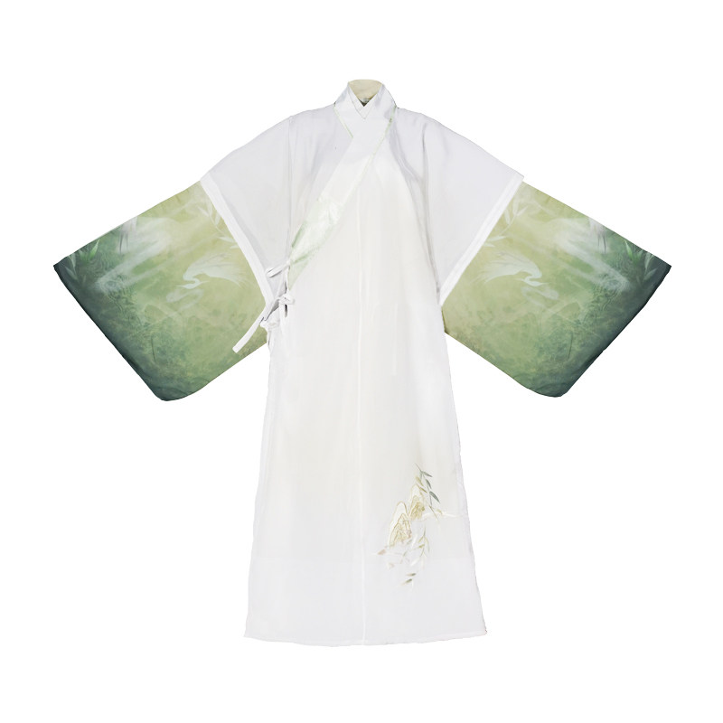 暗纹领汉护交男褡道袍明制cp仙气流烟原创汉服