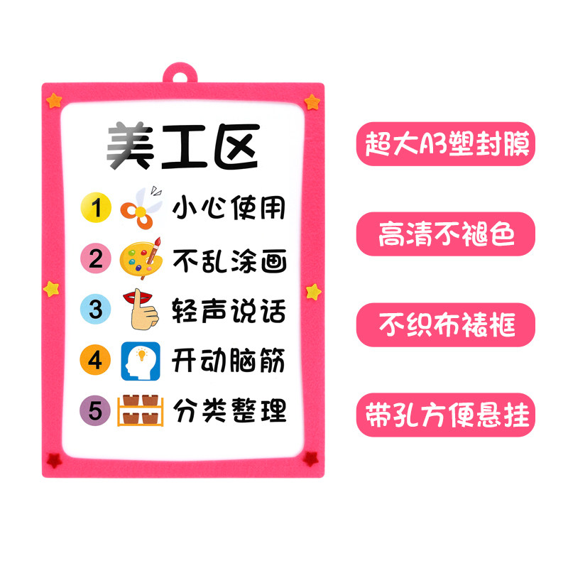 活动幼儿园规则卡牌布置约定标识区标志活动区区域手工创意粘贴类