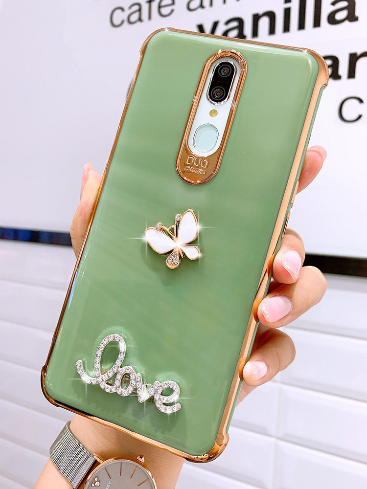 ins奢华镶钻蝴蝶oppoa9手机壳网红女神款高档oppo a9手机套防摔电镀