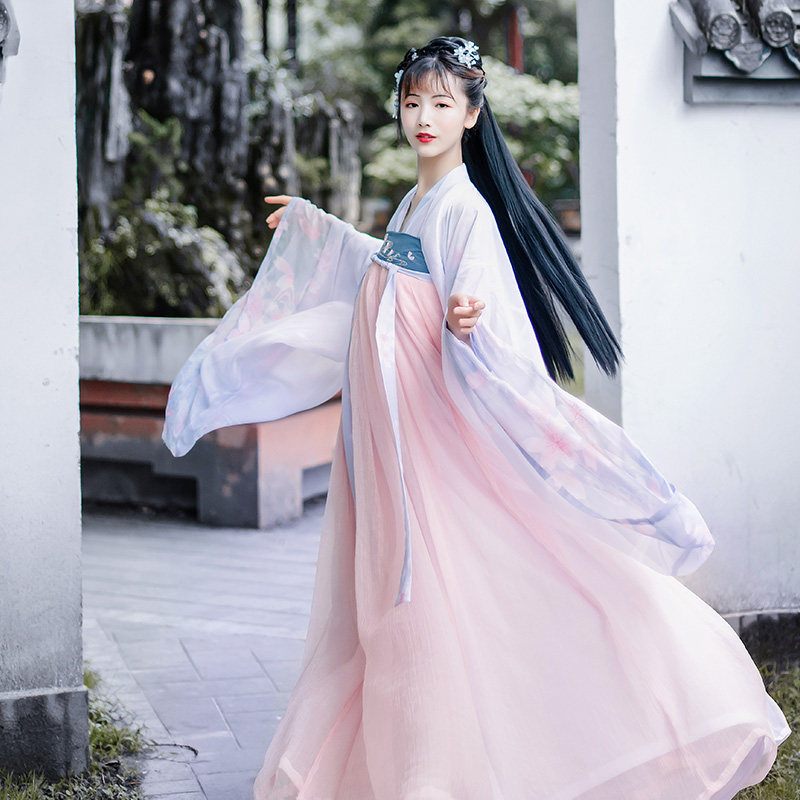 如梦梦霓裳汉服女装周年回馈款大袖衫小乔印花民族服装