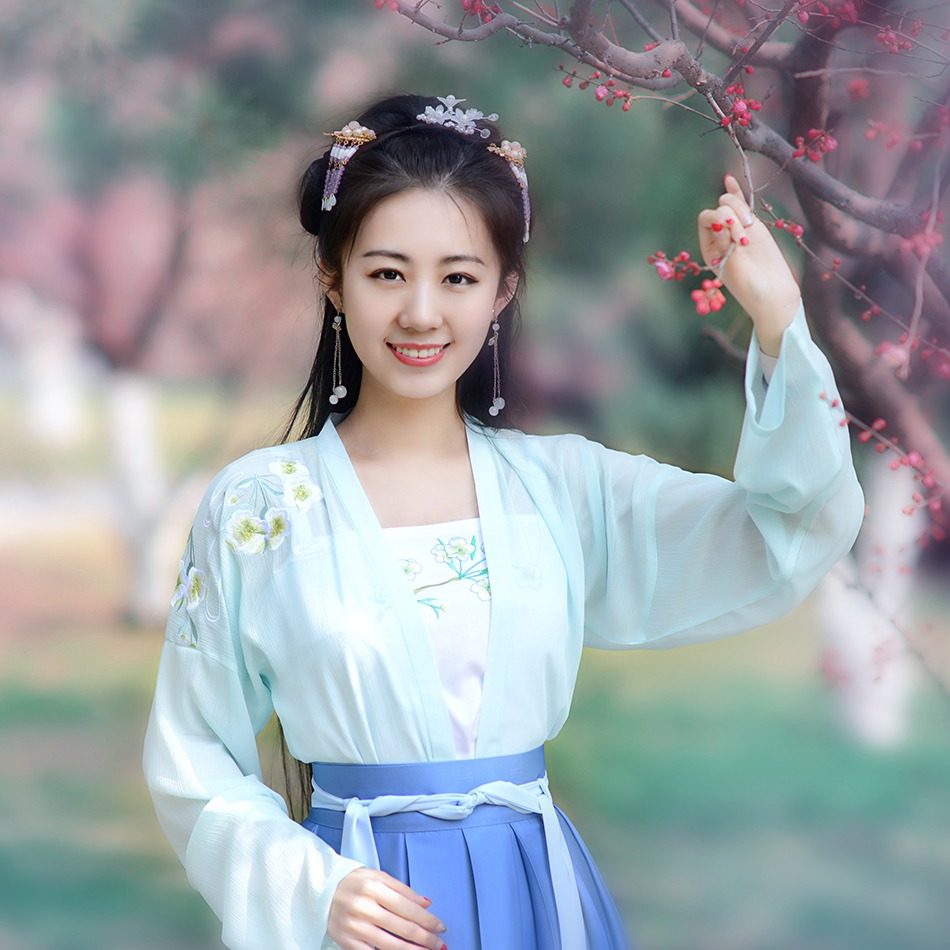 如梦霓裳汉服女装对襟襦裙[月照梨花]七定制传统刺绣绣花夏季日常