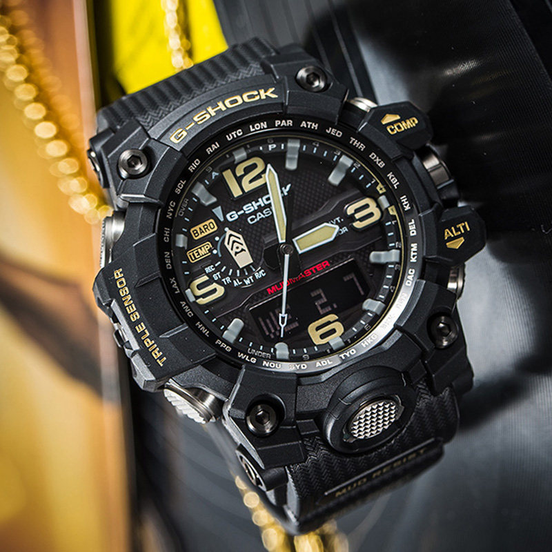 卡西卡西欧欧大泥王黑金gshock电波太阳能运动手表日韩腕表