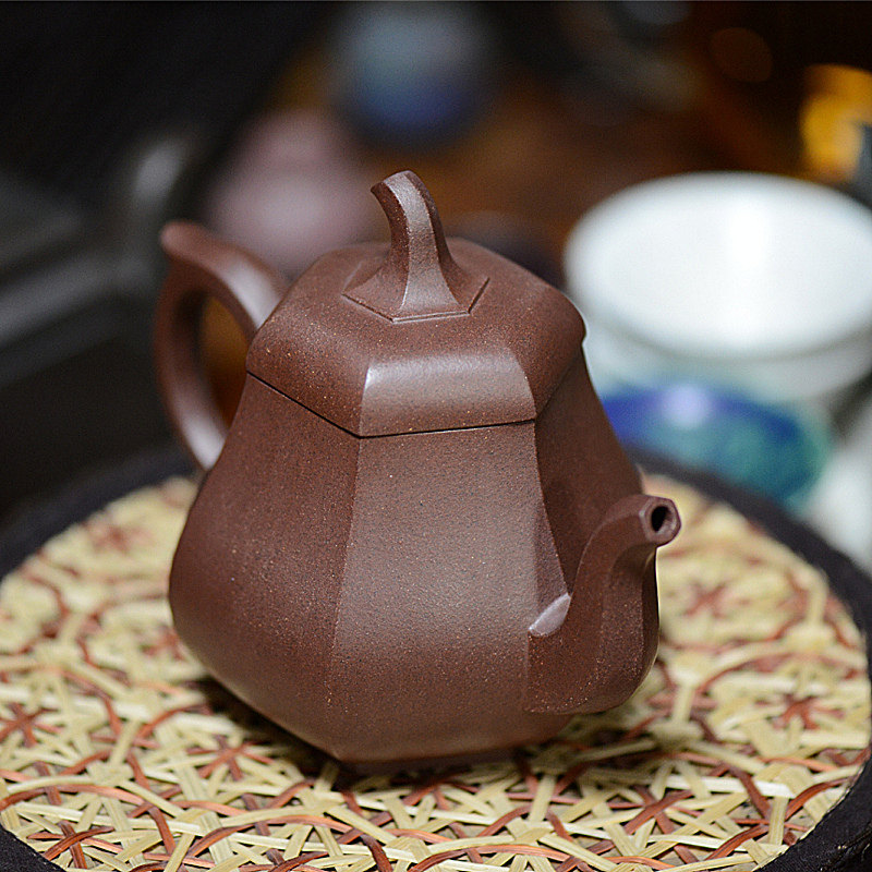 紫砂壶传人许彩军铁星六方匏瓜手作宜兴宜兴紫砂茶壶茶壶