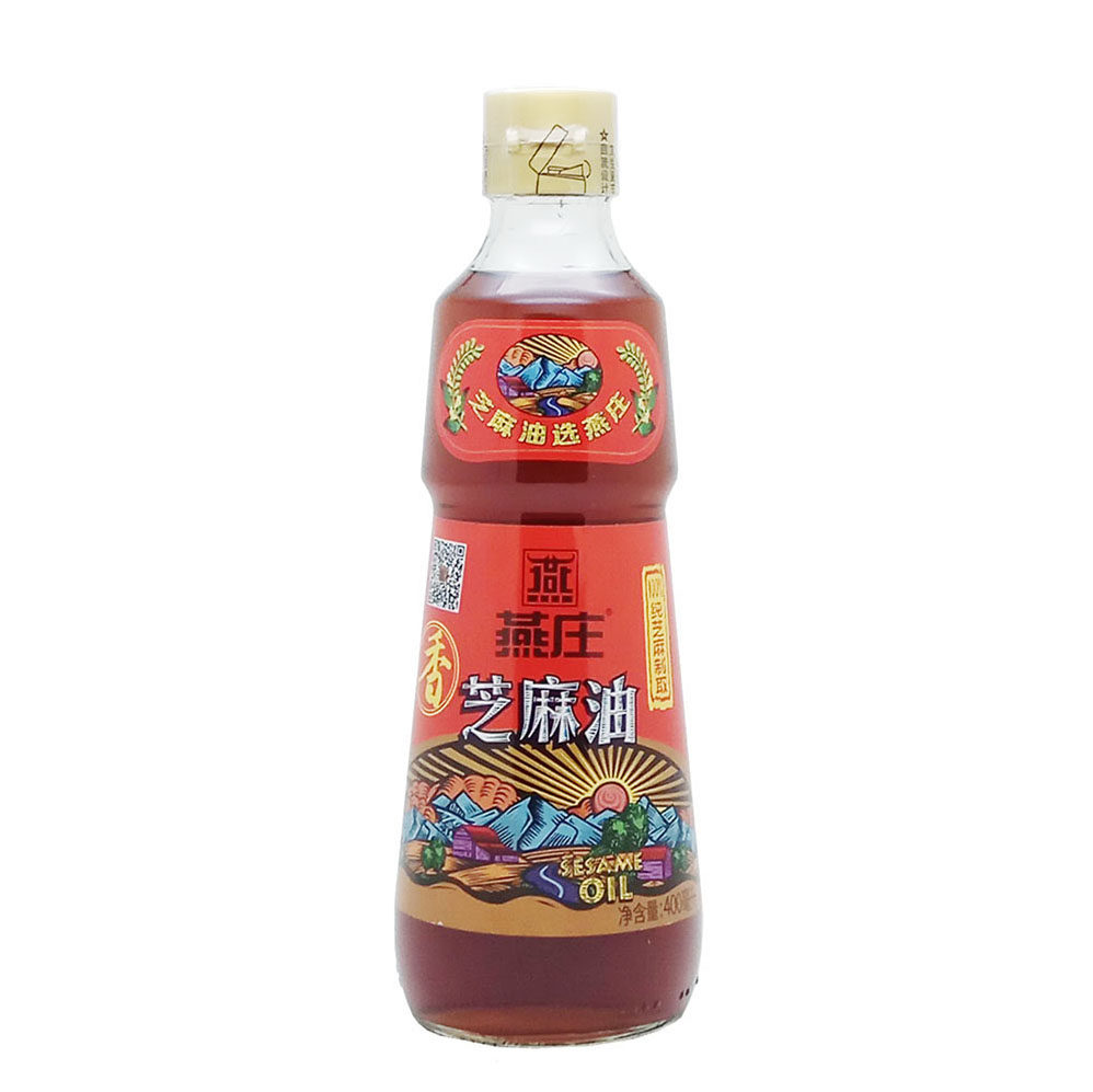 包邮燕庄芝麻油400ml2瓶压榨芝麻香油初榨麻油香油
