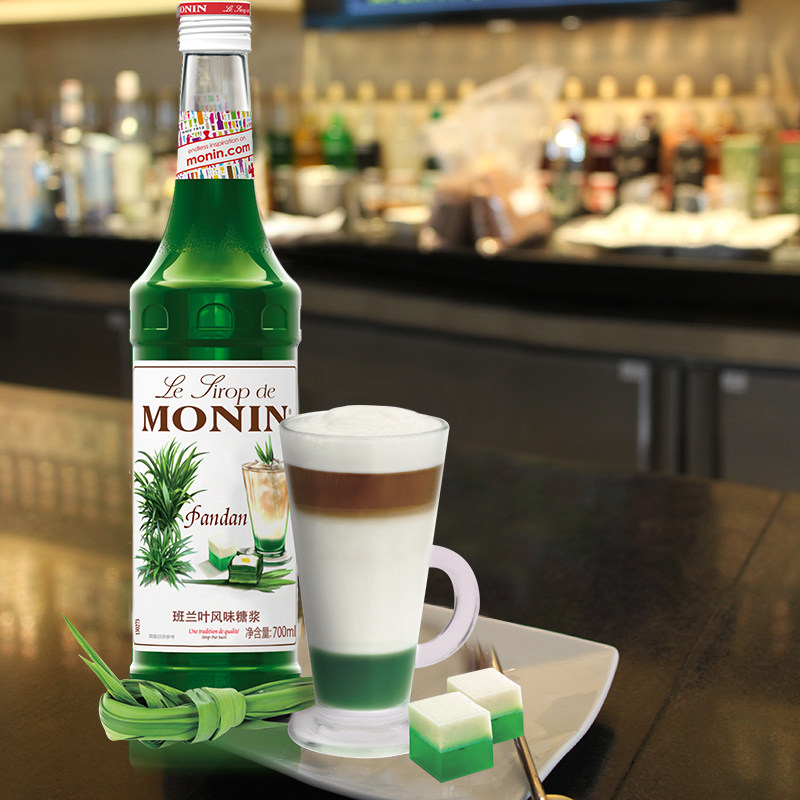 莫林monin班兰叶风味糖浆700ml咖啡鸡尾酒果汁饮料糖浆