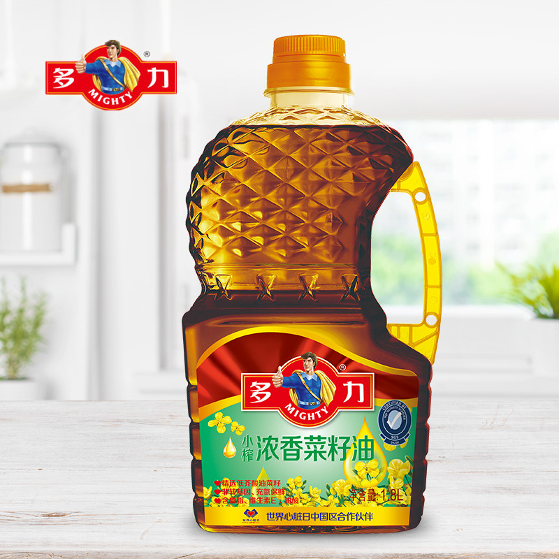 多力小榨浓香菜籽油1.8l转基因食用油桶装家用低芥菜