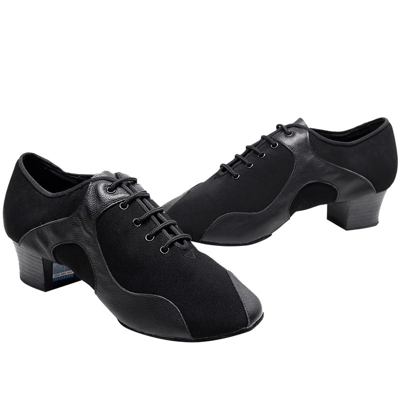舞鞋贝蒂男士465男拉丁拉丁舞牛津布牛皮两点底软拉丁舞鞋