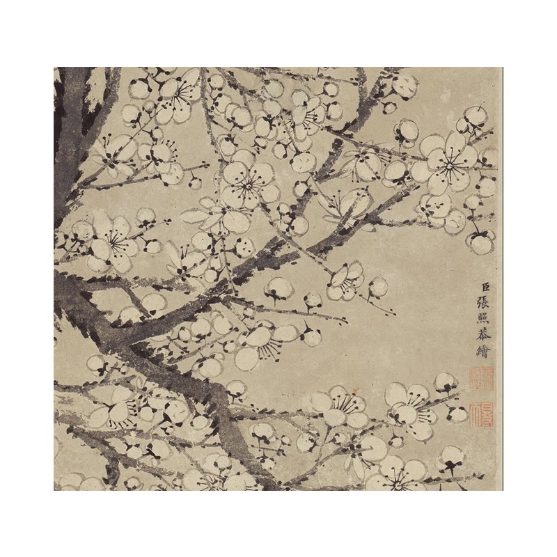 张照墨梅图立轴仿古梅花国画真迹微喷复制品装饰画国画