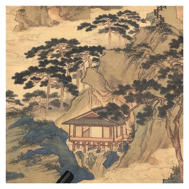 仇英玉洞仙源山水画长卷国画古代名画微喷复制国画