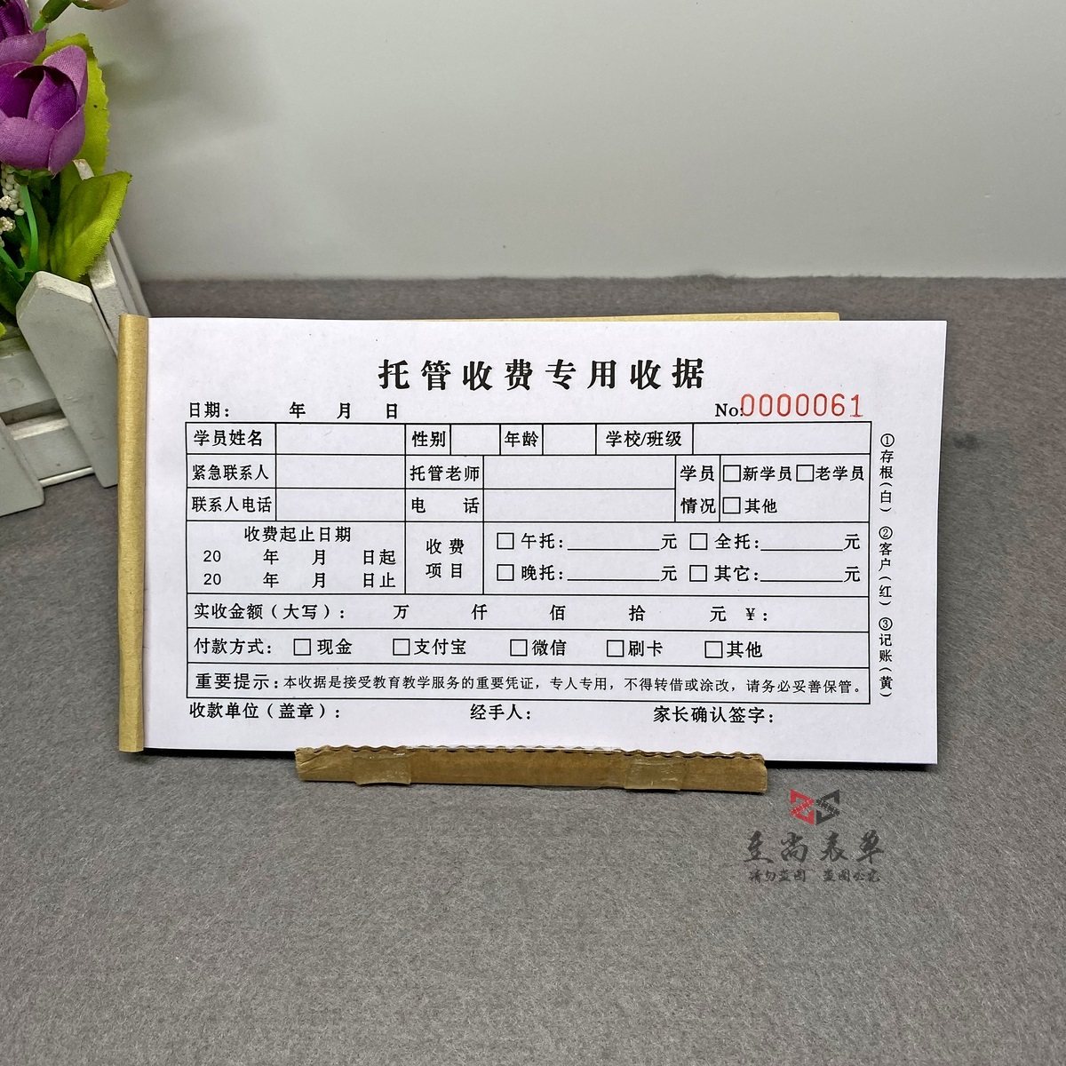 托儿所托管收费专用收据幼儿园教育辅导培训班午晚单据