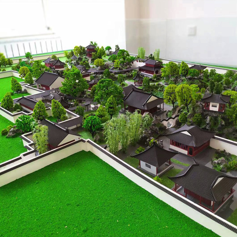 苏州园林模型场景苏式古建筑模型园艺微景沙盘摆件江浙场景