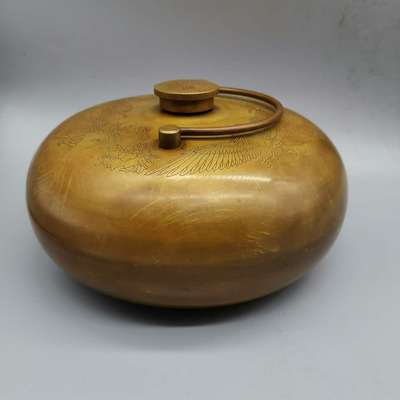 纯铜暖手壶龙凤手提壶烫婆子脚炉复古风烫捂子暖手宝注水热水铜壶