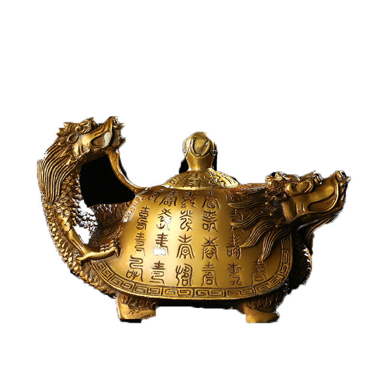 回首香炉黄铜龙回首摆件龙龟壶龙头青龙龙回头回头摆件