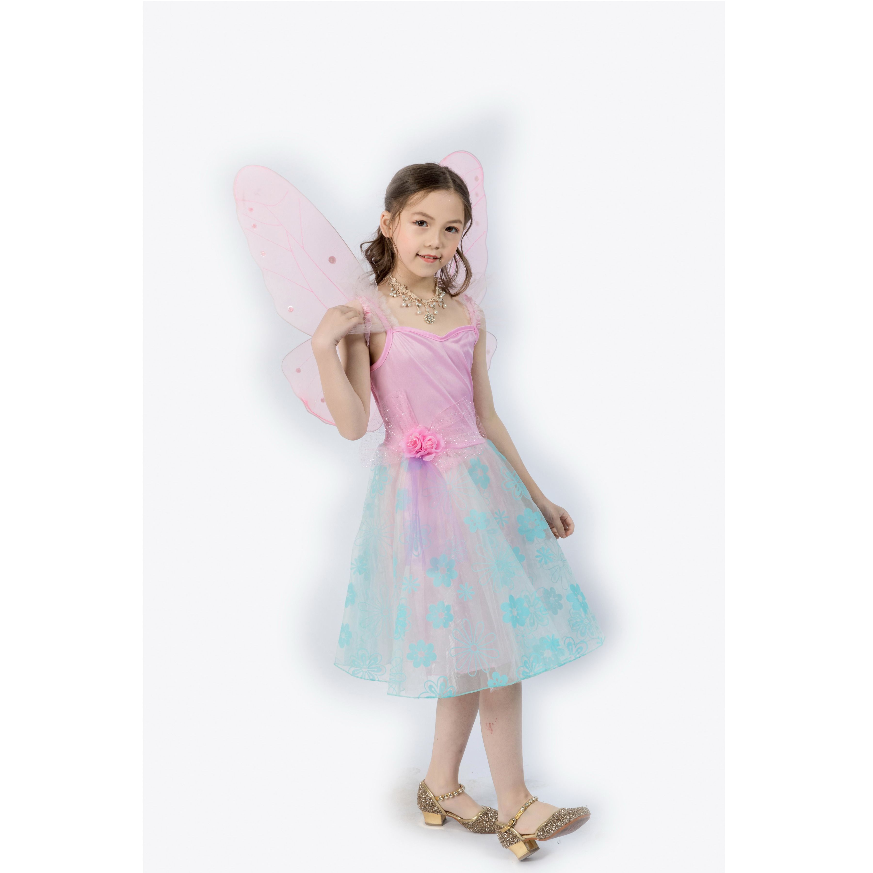 儿童服装聚会表演演出派对装扮粉色花仙子翅膀服饰