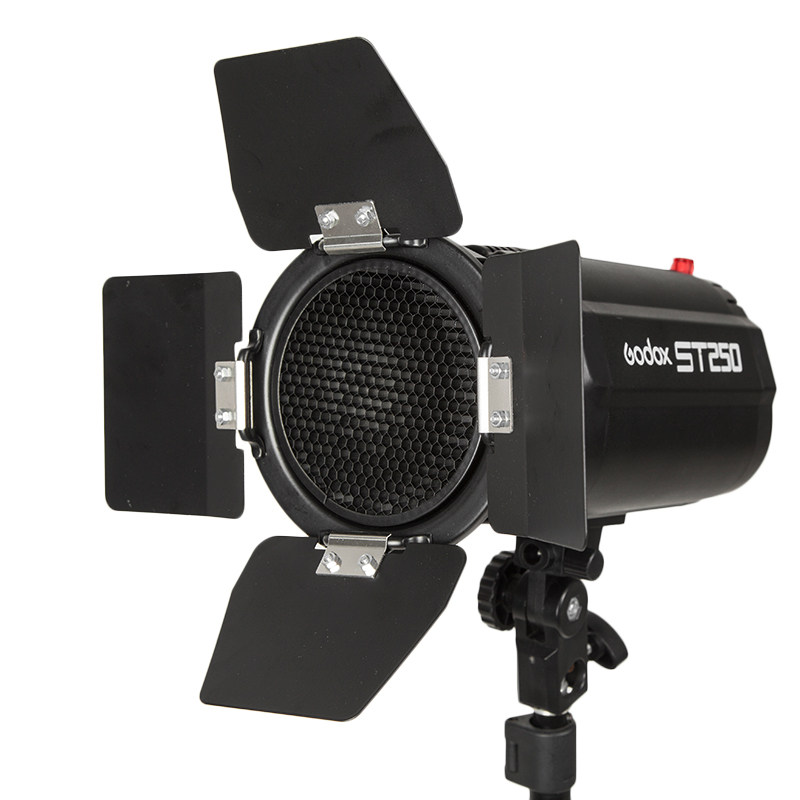 神牛st250小型四叶挡板四页档光板带色片蜂巢摄影棚附件98mm