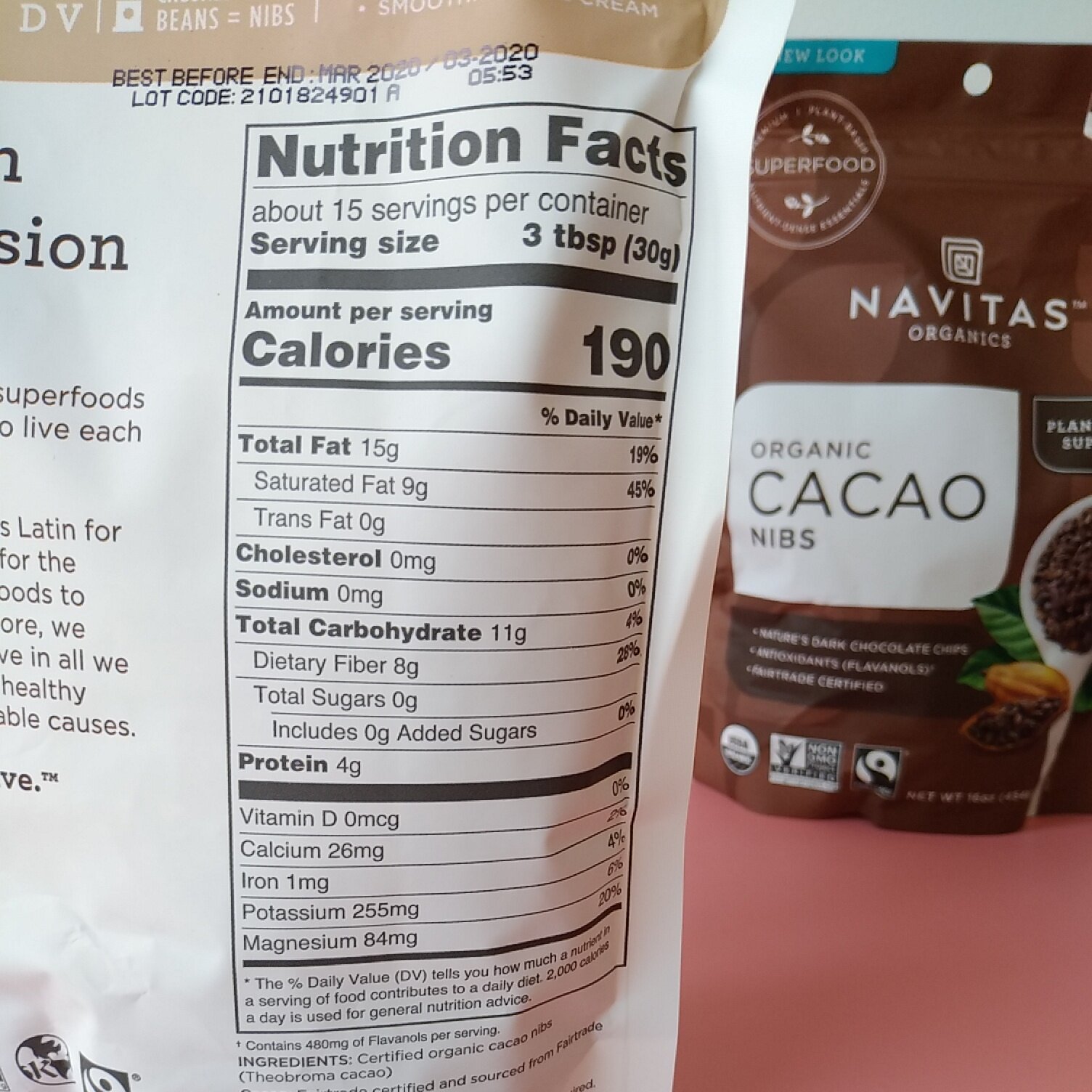 现货navitasorganicscacaonibs美国可可粒无糖生巧克力其它原料