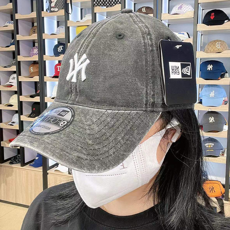2022新款韩国正品newera纽亦华帽子复古做旧ny运动帽