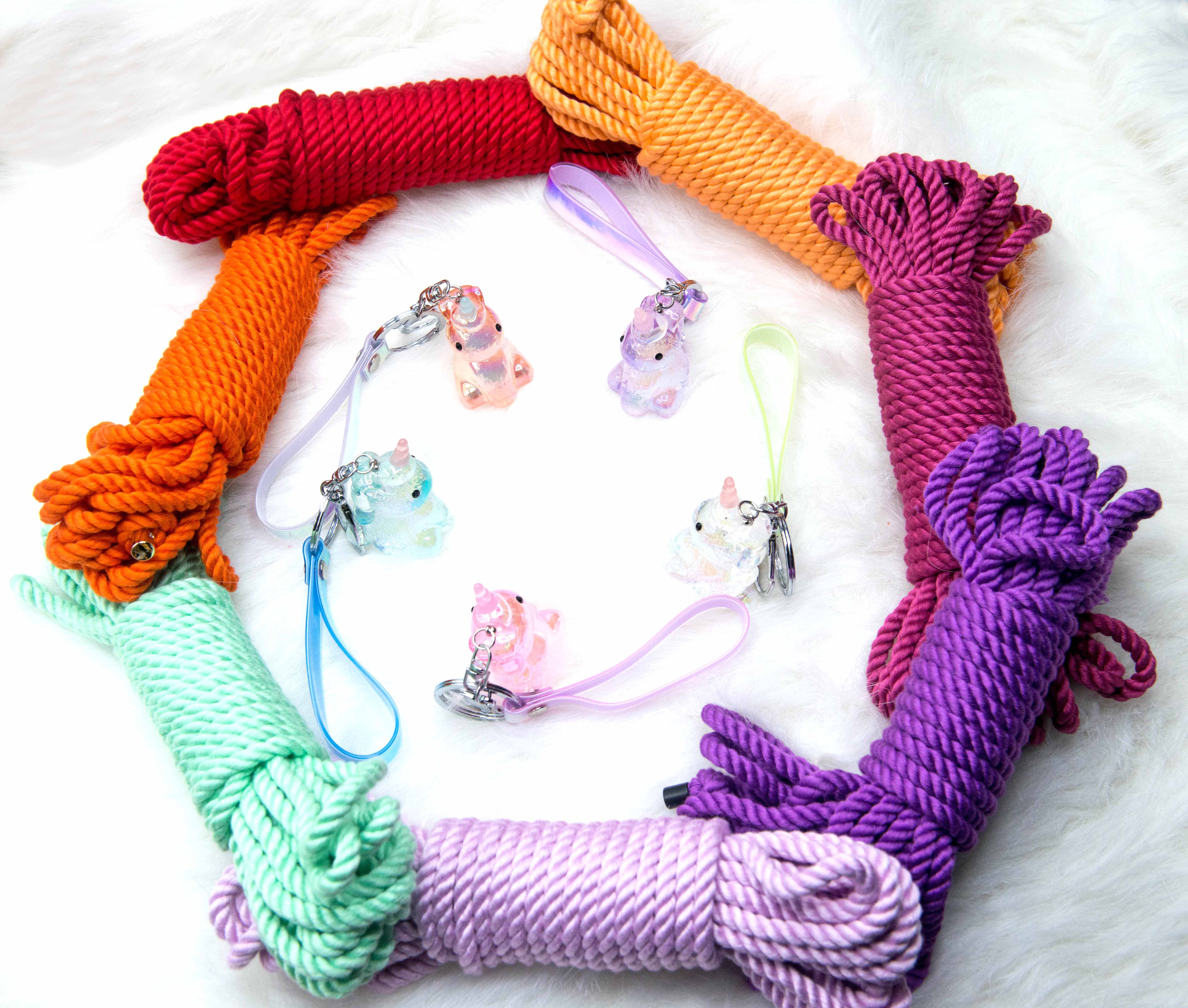 捆绑绳缚专用纤维纯色段染绳6mm绳艺紧缚梦幻绳子