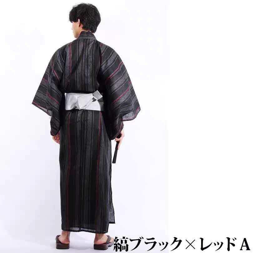 日本传统男士和服浴衣火花大会武士款日系家居服含腰带多款式