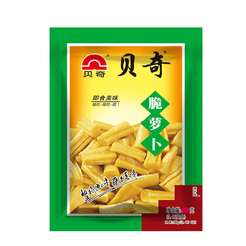 萝卜贝奇208g30袋大包包装原味咸菜下饭饭菜腌制