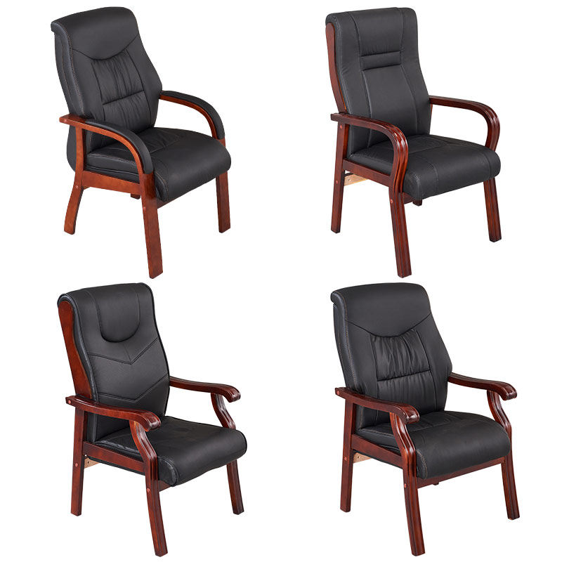 实木会议木质培训办公室皮椅家用电脑椅子会议椅