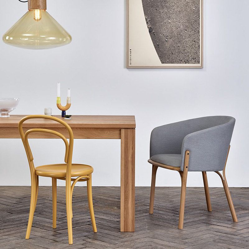 捷克ton14号实木木椅榉木藤面软包靠背吧椅餐椅