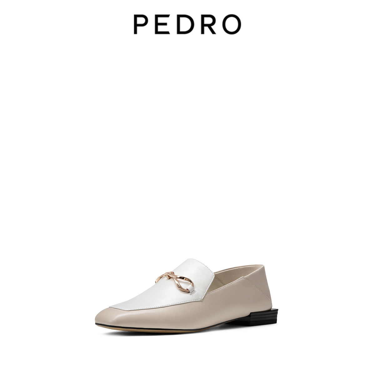 pedro羊皮单鞋女士可踩后跟两穿方头低跟鞋pw1-66480032单鞋