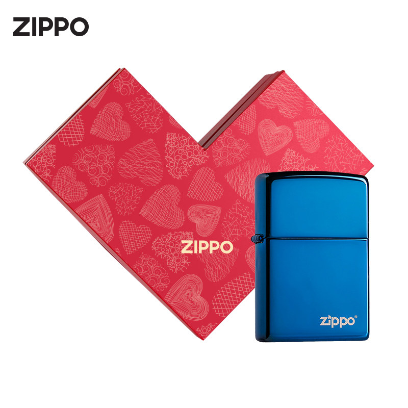 zippo官方旗舰店经典蓝冰礼盒防风煤油打火机20446zl美版原版在册-mc