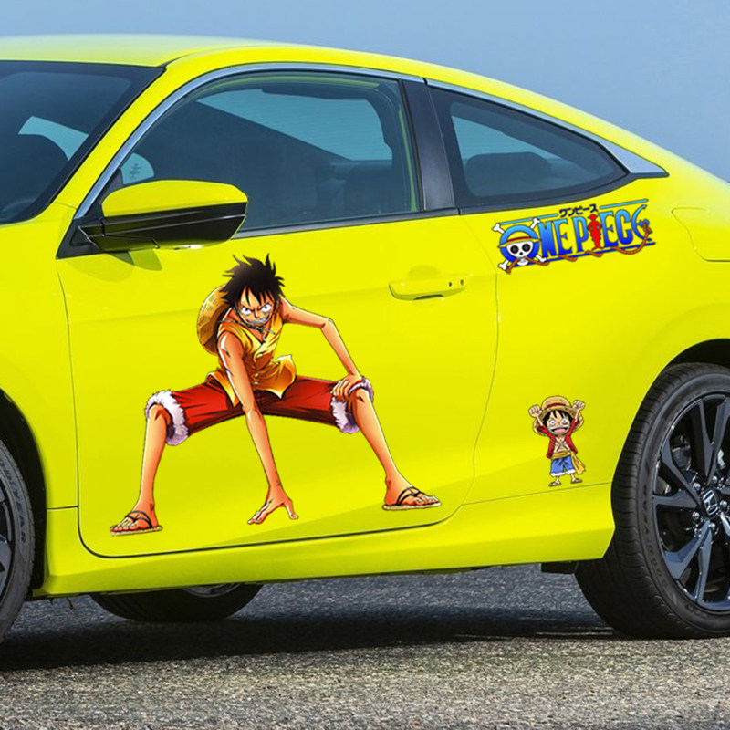 海贼王车贴卡通动漫车门贴画创意个性路飞霸气车身改装饰汽车贴纸