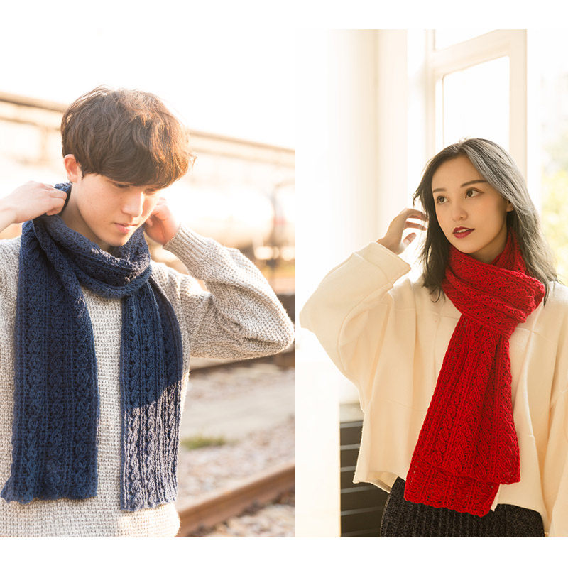 苏苏姐家钩针阿伦花样情侣围巾手工diy钩针编织毛线团材料包冬