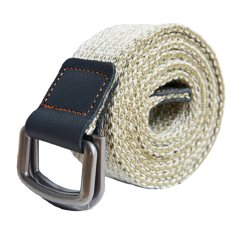 艾斐双环环扣帆布腰带男女通用用布皮带青年学生腰带