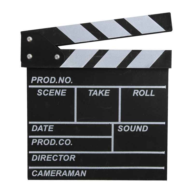 场记拍板电影开打打板黑白专业导演木质影楼辅助道具类