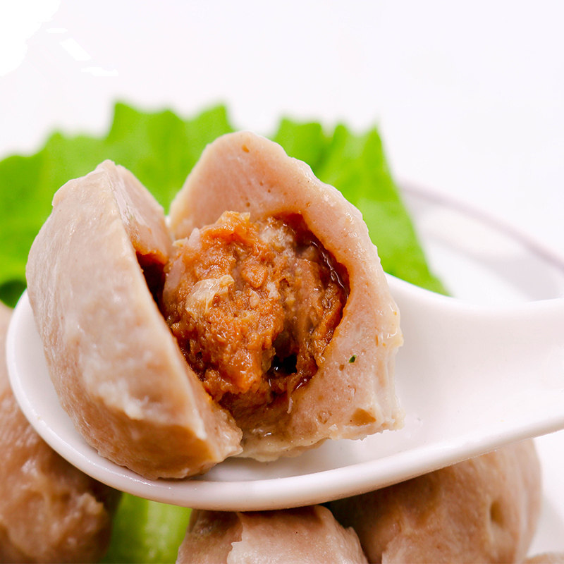 安井包心贡丸带馅贡丸肉馅丸子火锅丸子串串香关东煮麻辣烫食材