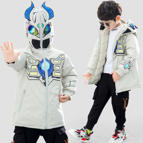 奥特曼棉衣男童棉服儿童蜘蛛侠羽绒棉袄冬季新款加厚洋气冬装外套