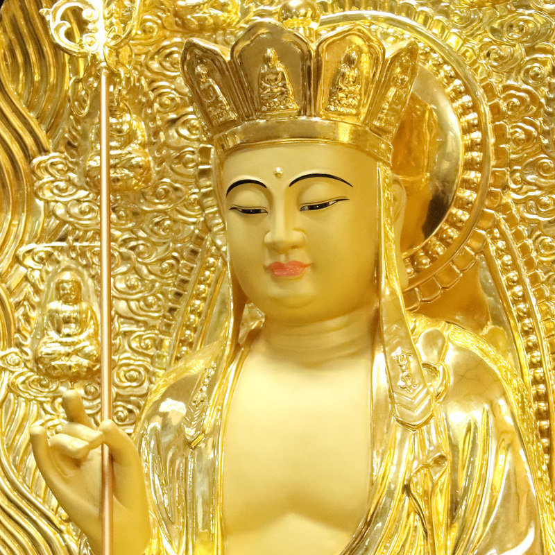 秦歌圣地摩尼释迦王释迦三圣台湾娑婆供奉家用摆件