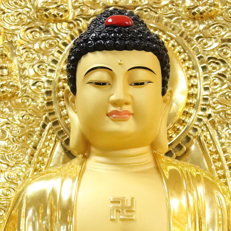 秦歌圣地摩尼释迦王释迦三圣台湾娑婆供奉家用摆件