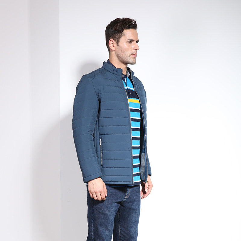 威鹏2019男装休闲茄克冬季厚款商务圆领微弹夹克