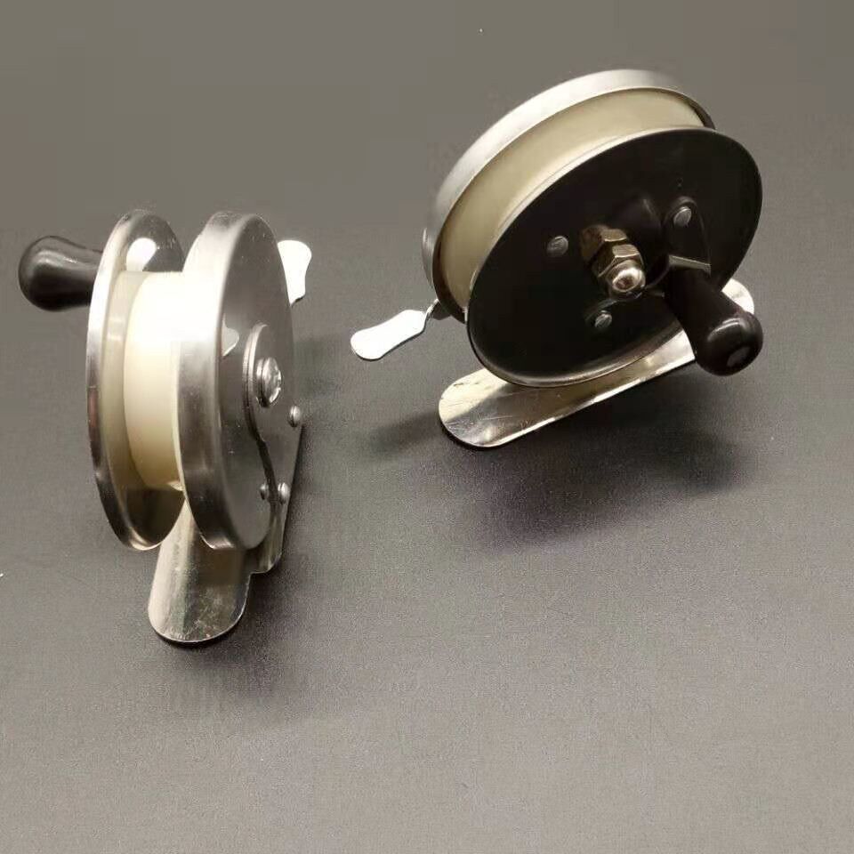 不锈钢冰钓轮飞轮冬钓轮渔轮迷你筏竿轮收放放线反向鱼线轮