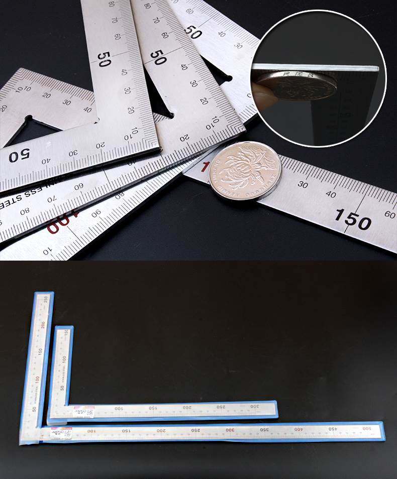 不锈钢角尺90度加厚300mm多功能角度度尺木工直角角尺