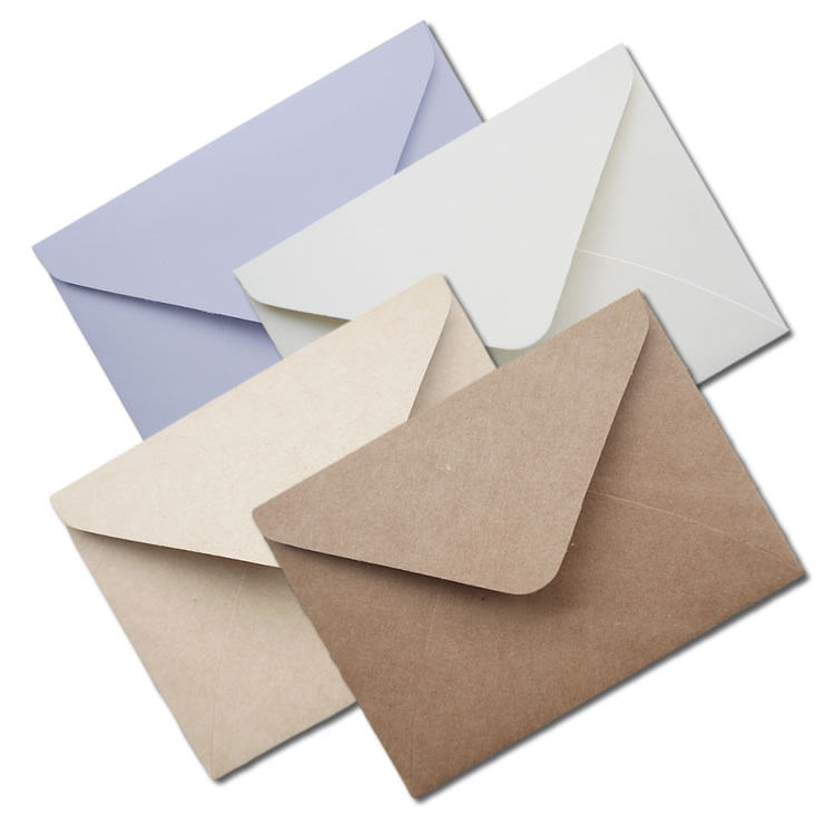 定制印刷烫金小号牛皮纸白色菱形情书会员卡高档信封