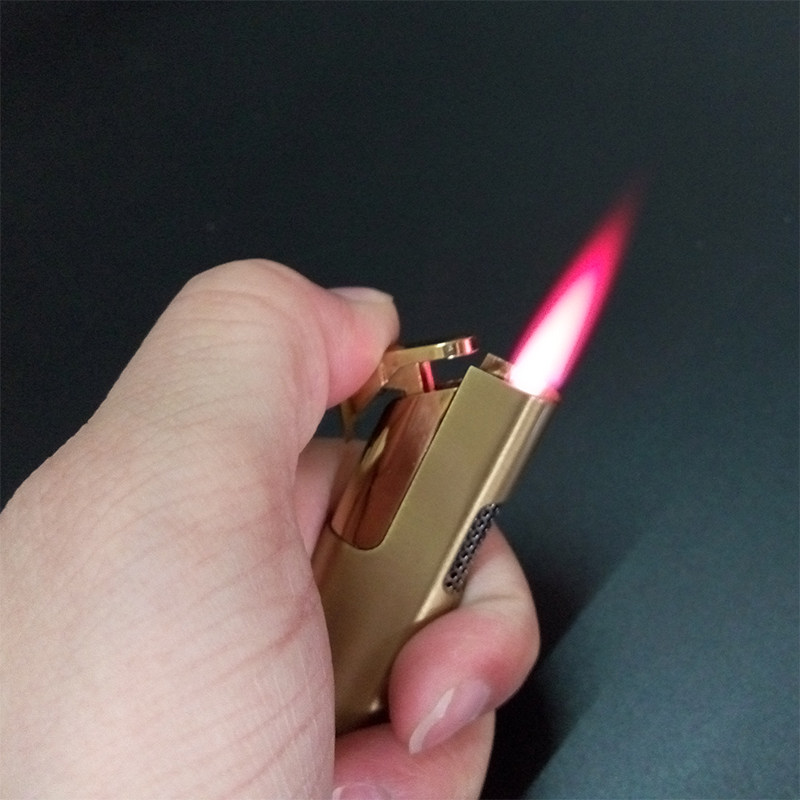 美高充气气体打火机防风红色火焰超薄精美雕刻其它品牌打火机