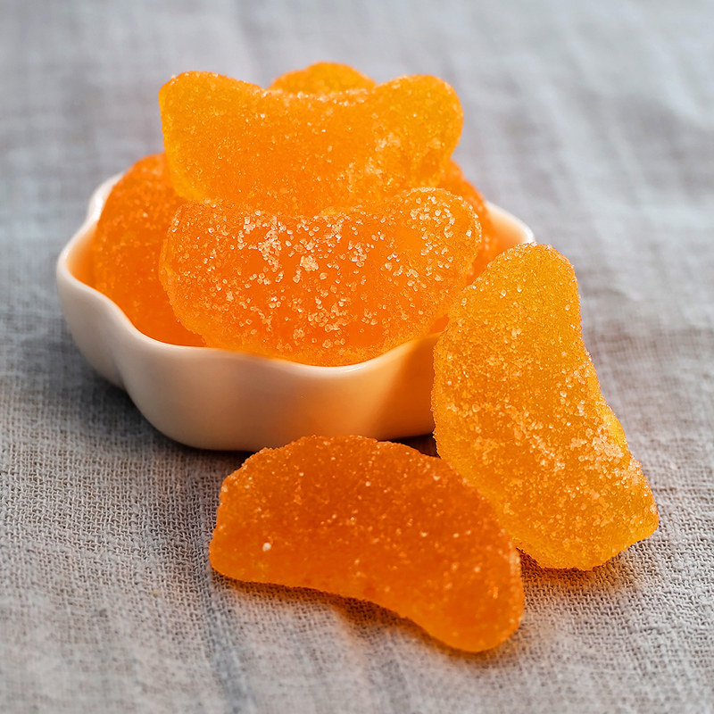 超越橘子糖500g老式水果软糖桔子散装80后怀旧橘子瓣小时候吃的糖