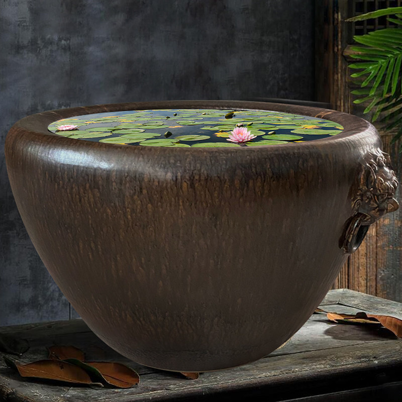 养鱼景德镇陶瓷鱼缸水缸庭院特大号睡莲荷花室外书画桌面缸