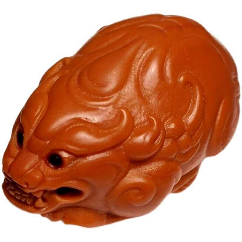 貔貅皮休背云橄榄核胡雕刻吊坠单籽核仿古兽面项坠