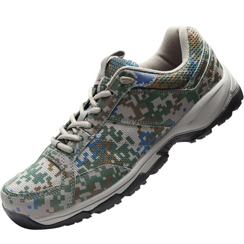 正品新式07a迷彩跑鞋男07a迷彩作训鞋春秋跑步训练鞋胶鞋女军鞋